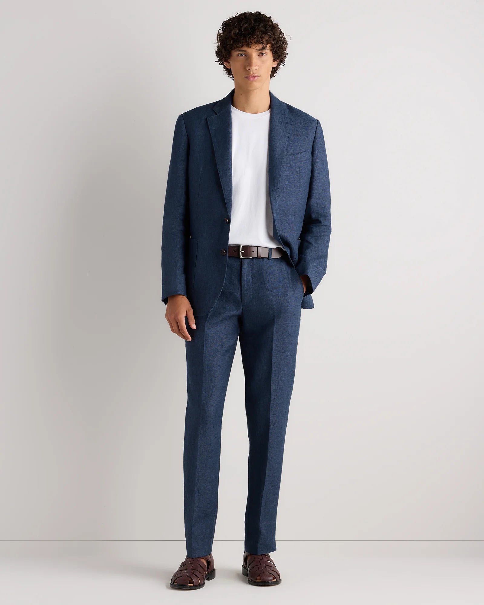 100% European Linen Tailored Dress Pants - 30X30 / Washed Navy Secondary image