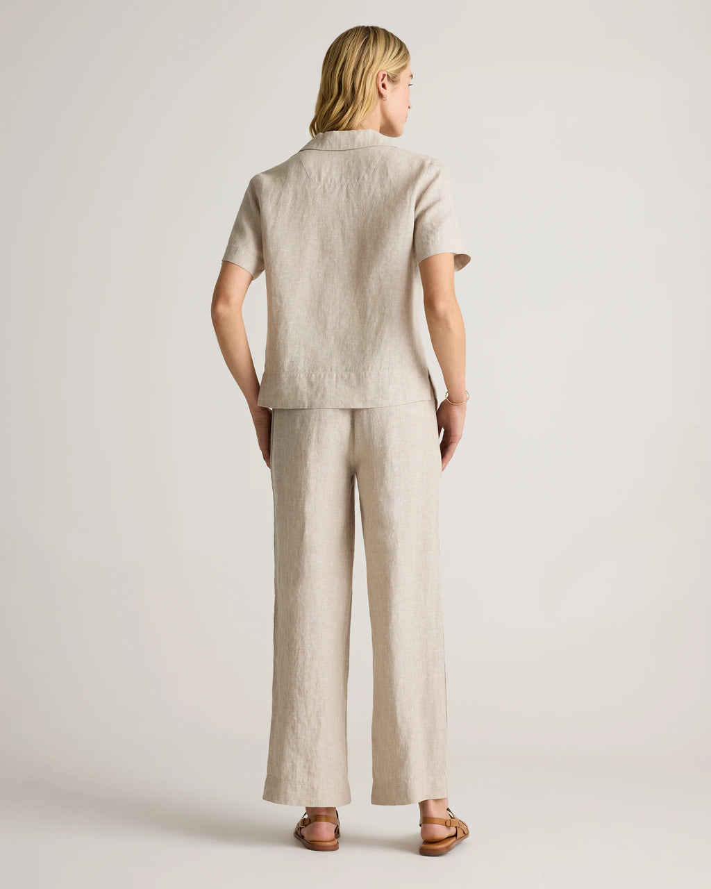 100% European Linen Wide Leg Pants - XS / Bayberry Olive