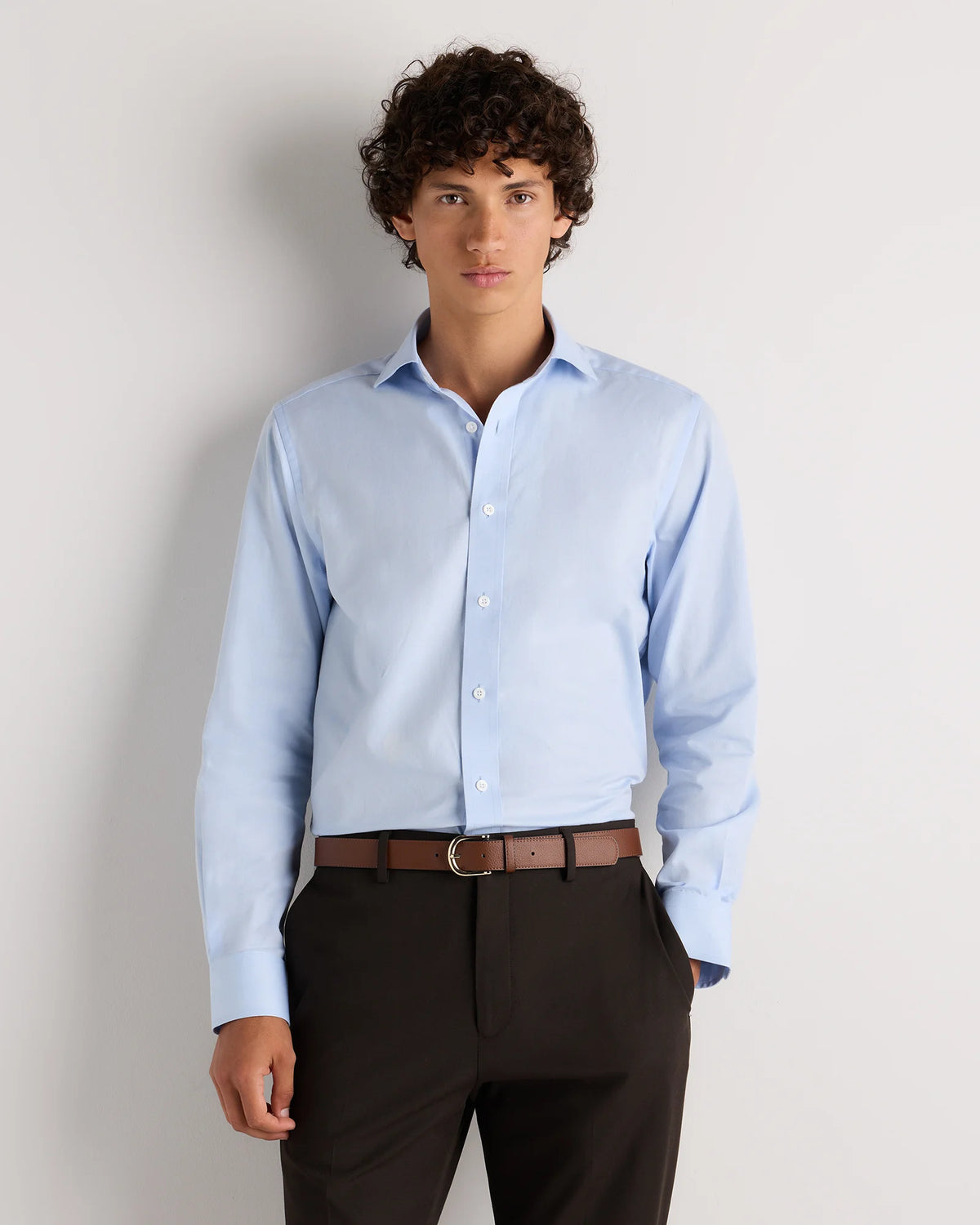 Organic Cotton Cashmere Dress Shirt - XS / Pale Blue Main image