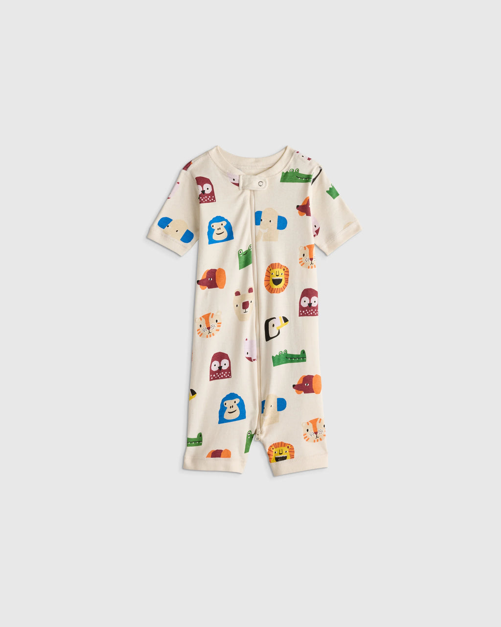 100% Organic Cotton Shortie Onesie Pajama - 2T / Navy Stripe