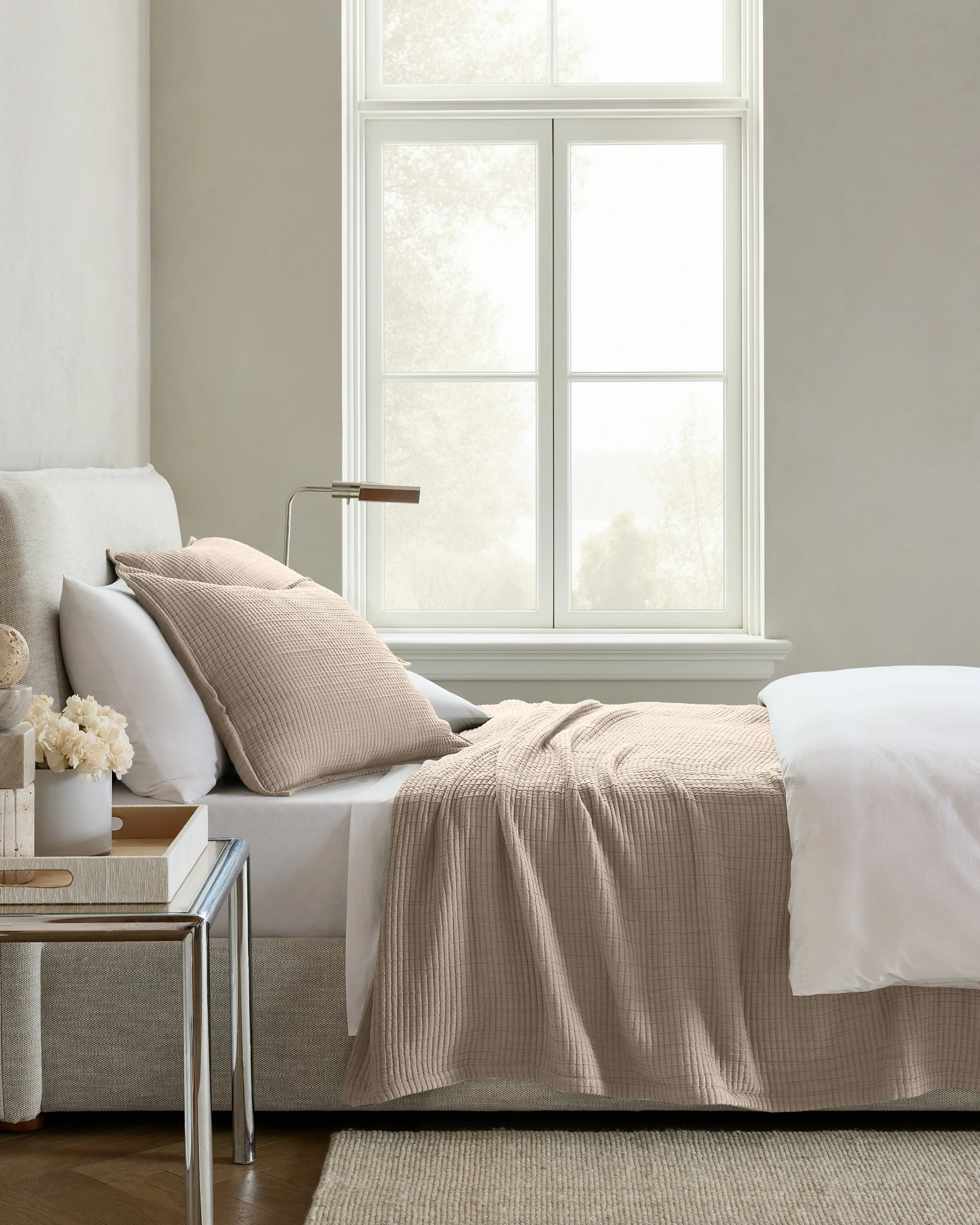 Organic Ribbed Cotton Coverlet - Twin / Toffee Secondary image