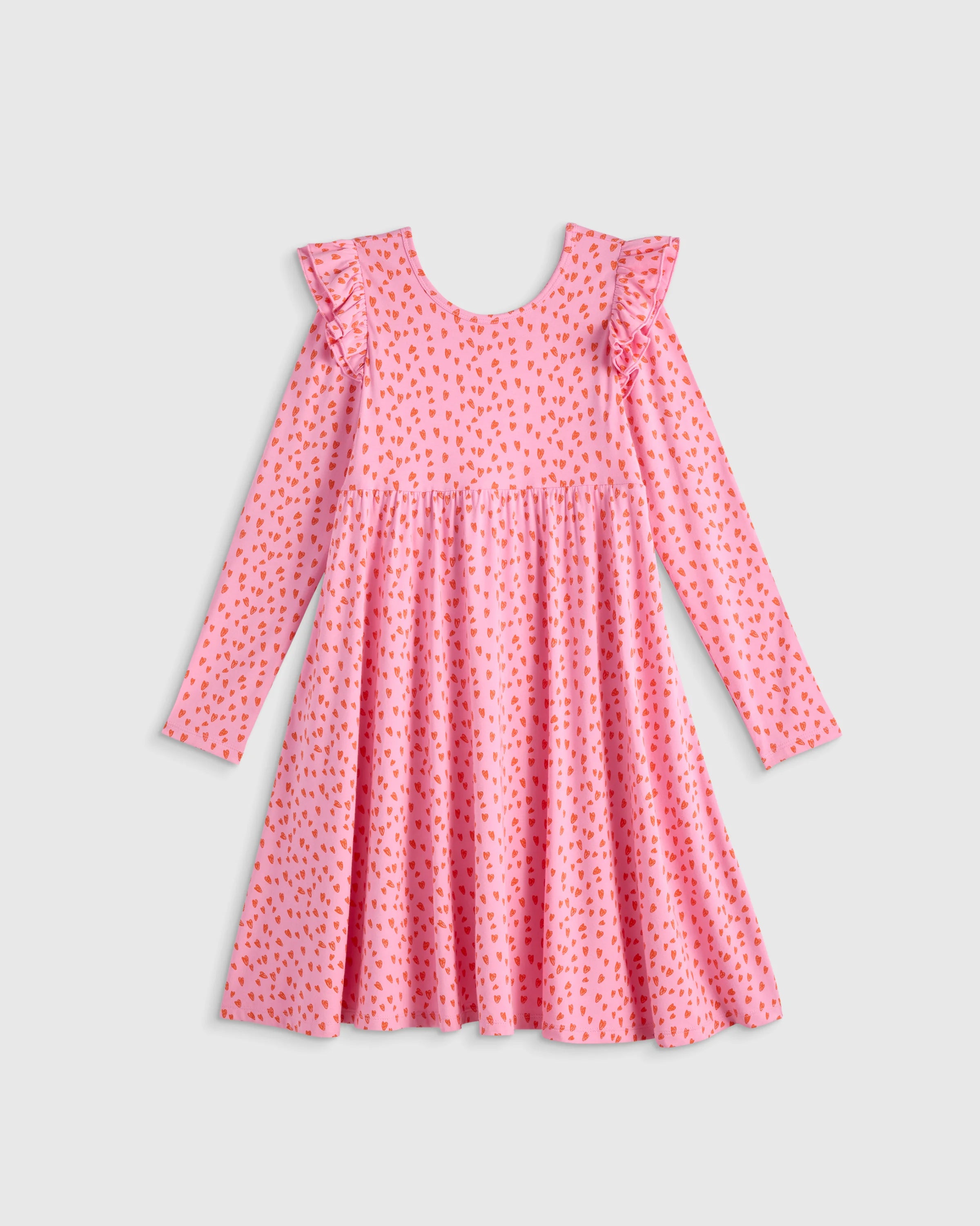 Bamboo Long Sleeve Flutter Twirl Dress - 6 / Navy Blossoms Secondary image