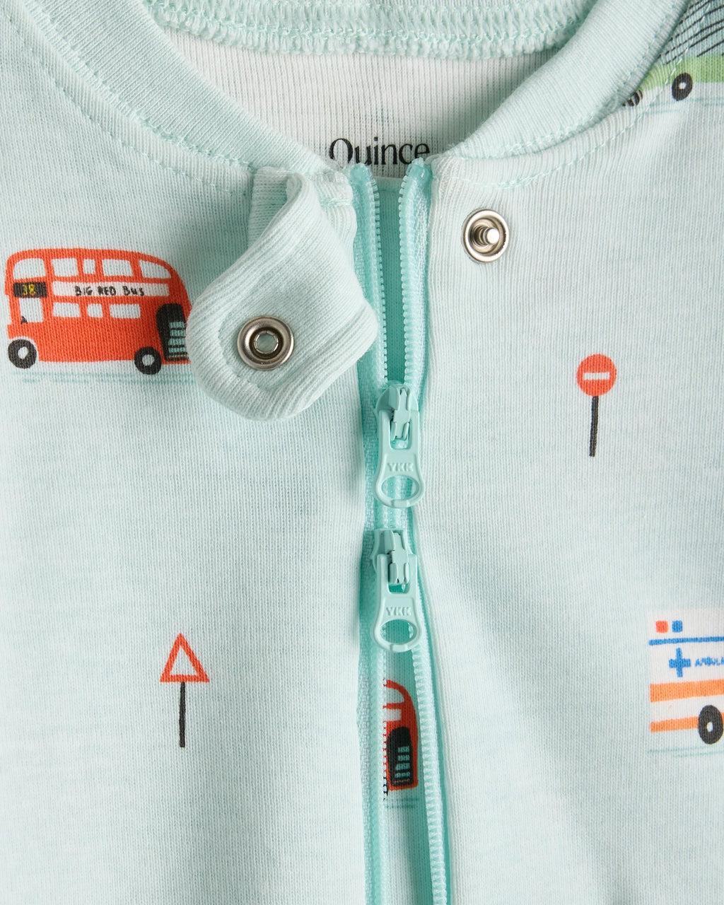 100% Organic Cotton Shortie Onesie Pajama - 0-3M / Animal Faces