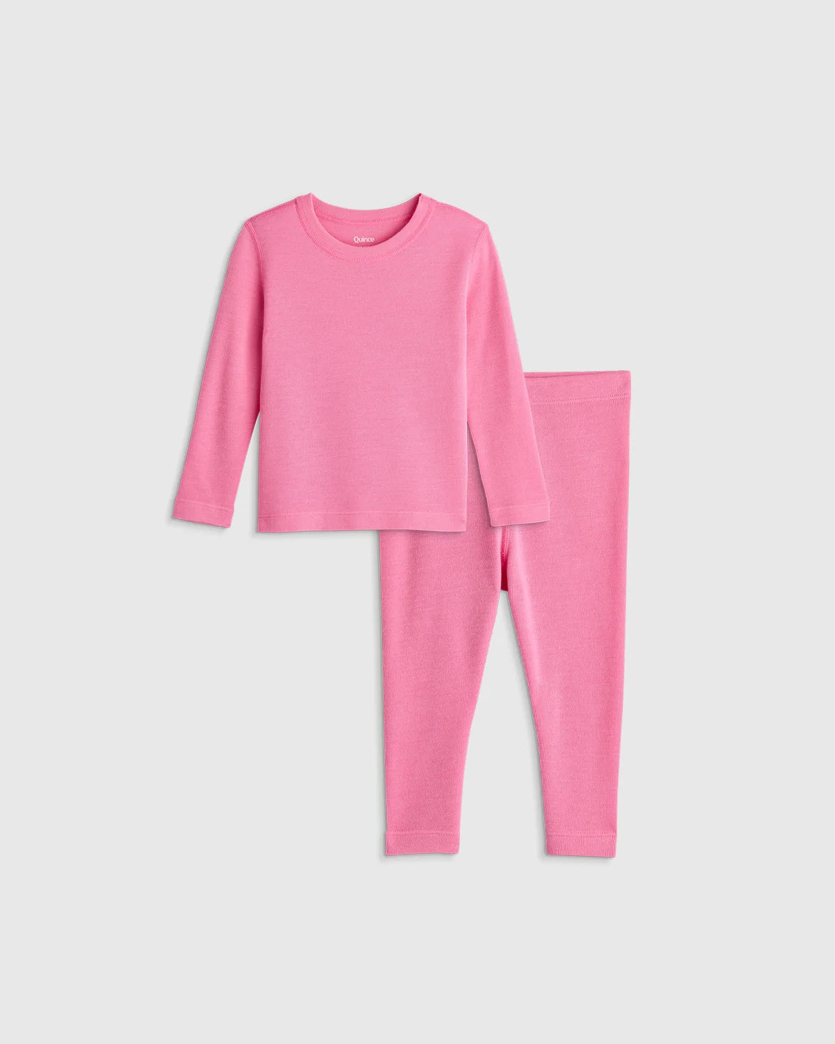 100% Merino Wool All-Season Base Layer Long Sleeve and Legging Set - 18-24M / Bright Blush Main image