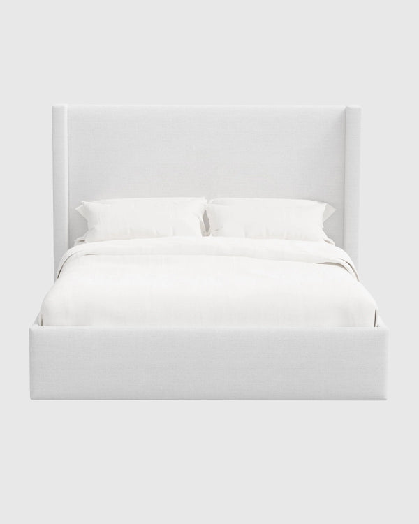 100% Linen Wingback Bed - Full / Canvas