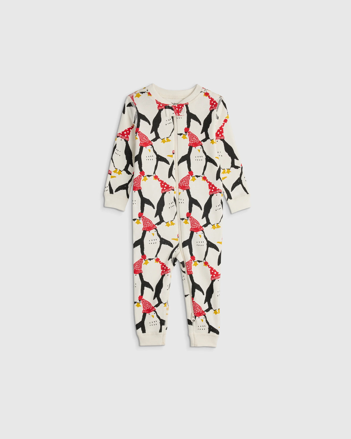 100% Organic Cotton One Piece Pajama - 0-3M / Navy Stripe