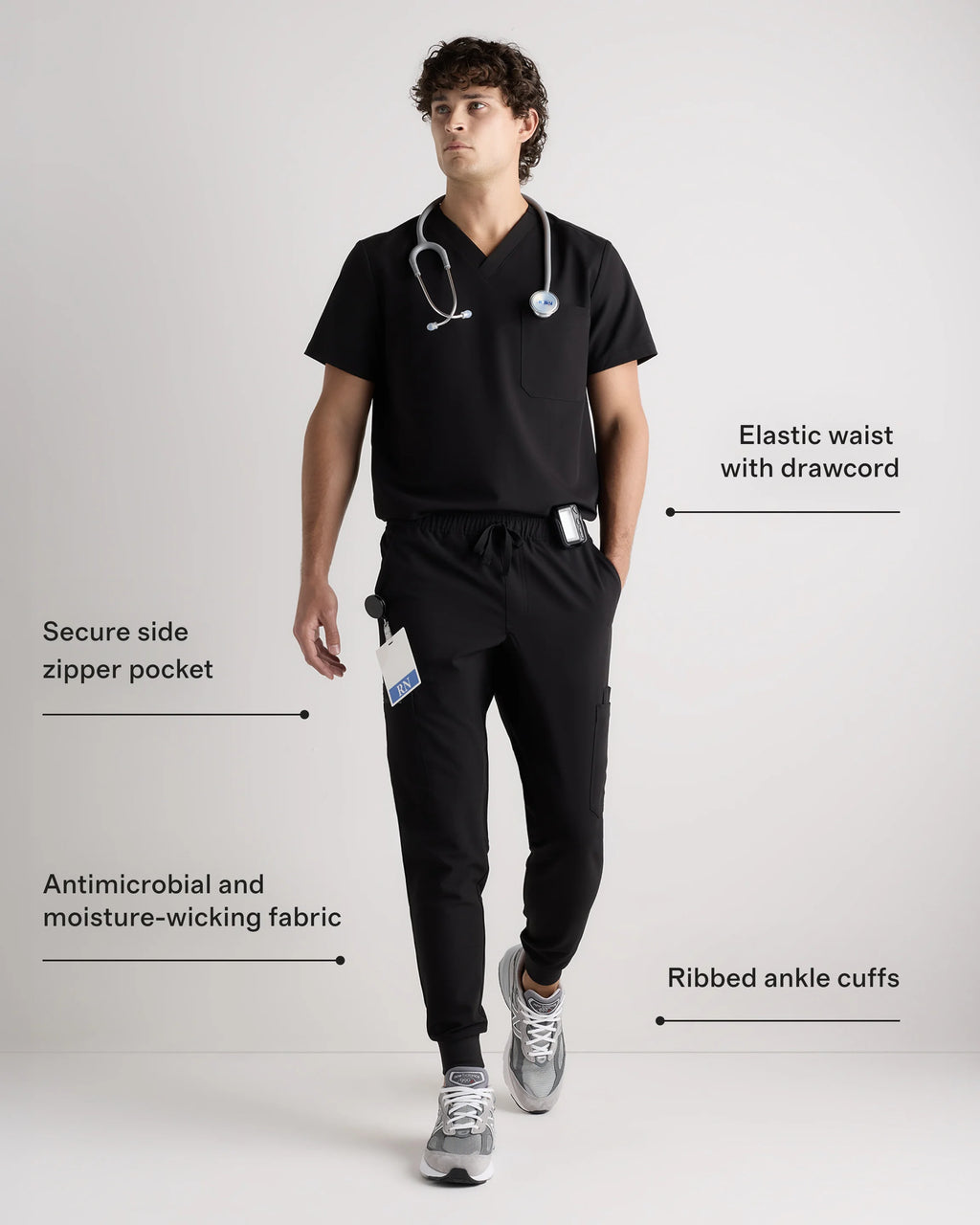 AeraFlex Scrub Joggers - S / Bold Black