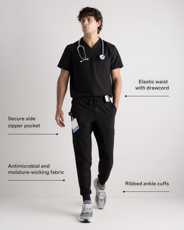 AeraFlex Scrub Joggers - S / Bold Black