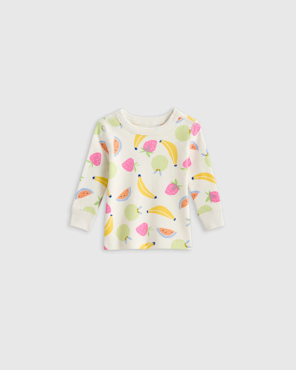 100% Organic Cotton Long Sleeve and Pant Pajama Set - 12-18M / Navy Stripe