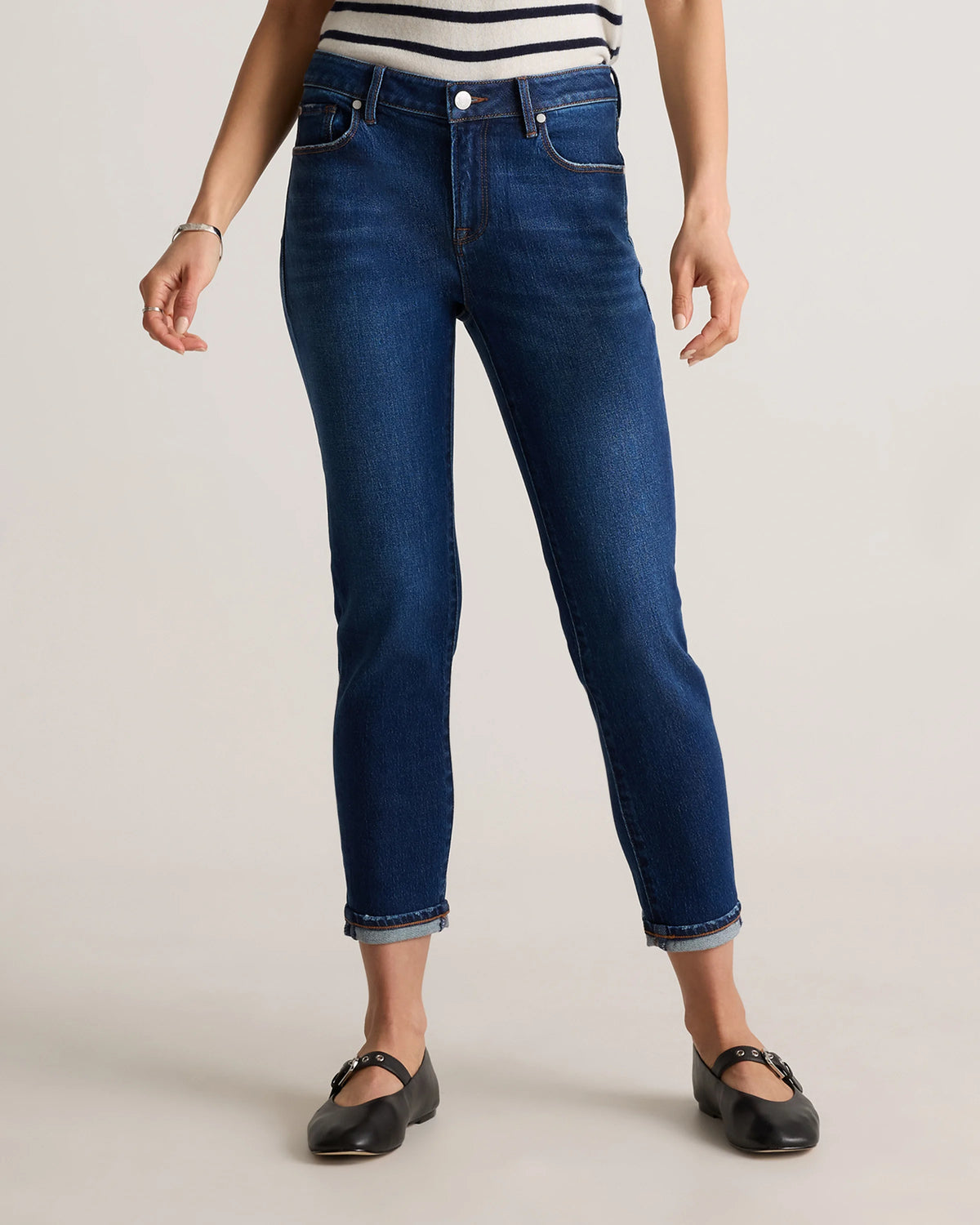Luna Stretch Slim Boyfriend Jeans - 24 / Stormy Blue Main image