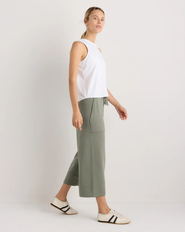 SuperSoft Fleece Cropped Wide Leg Pants - XS / Dried Fig