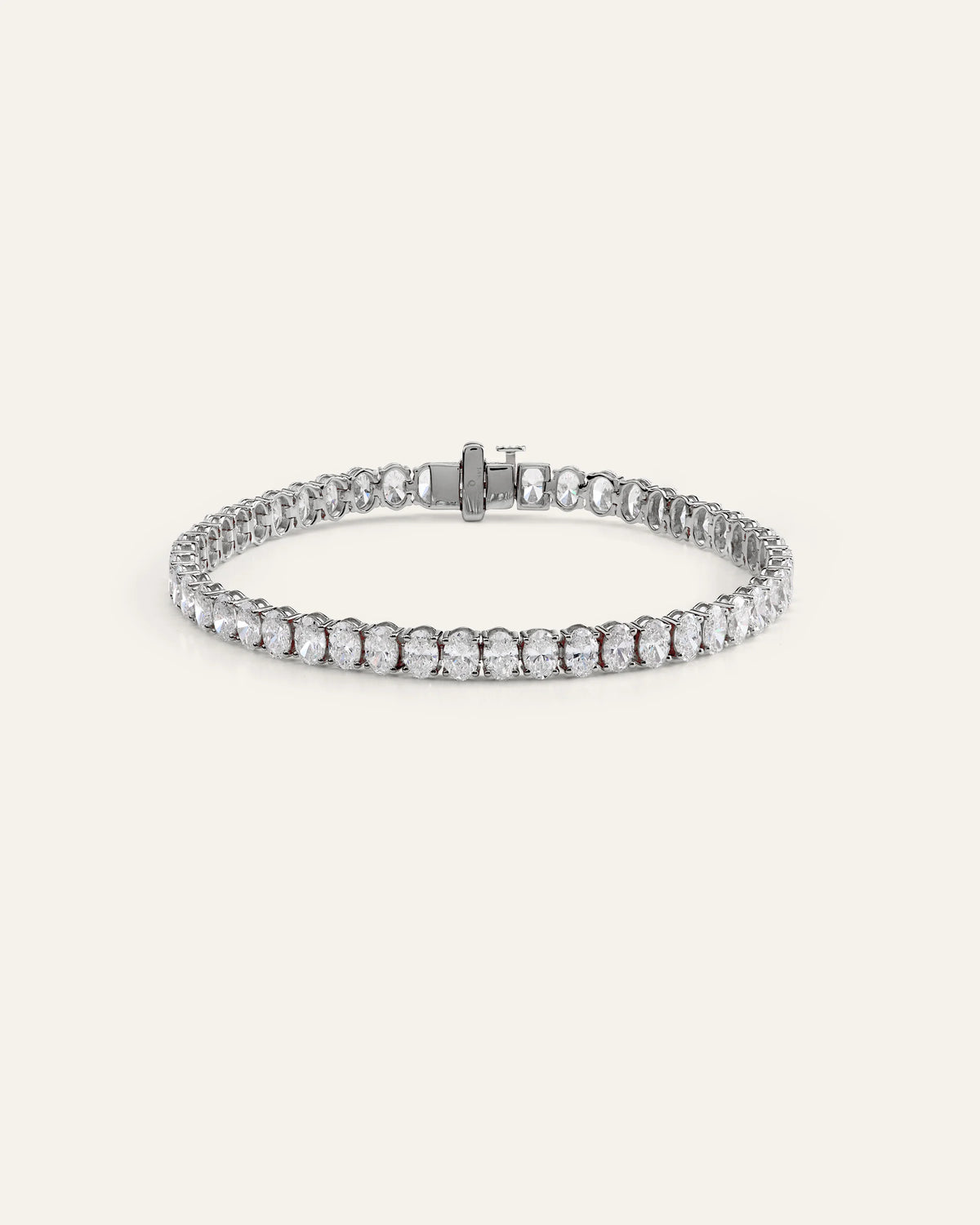 14K Gold Lab Grown Diamond North-South Oval Tennis Bracelet - 10ctw - 6.5" / Yellow Gold