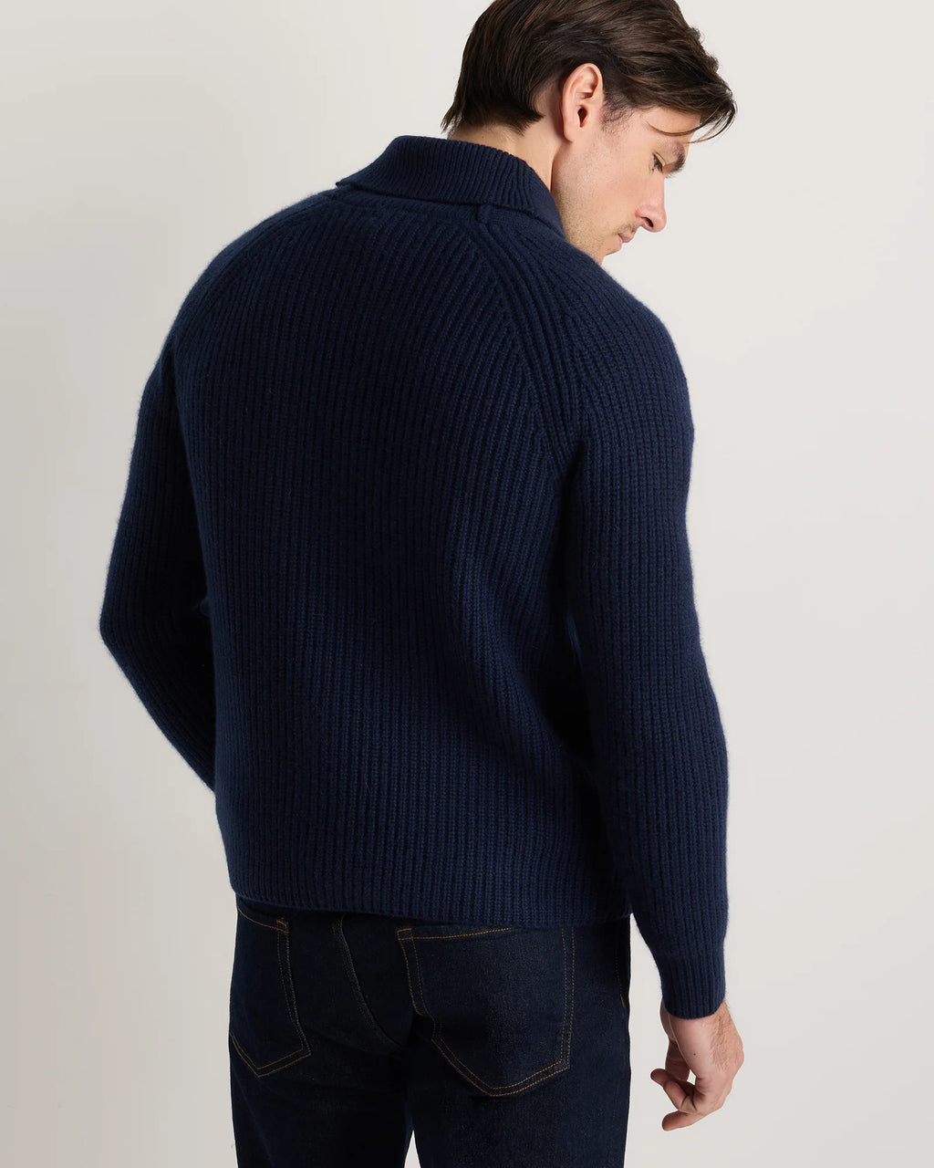 Mongolian Cashmere Shawl Collar Cardigan - S / Black