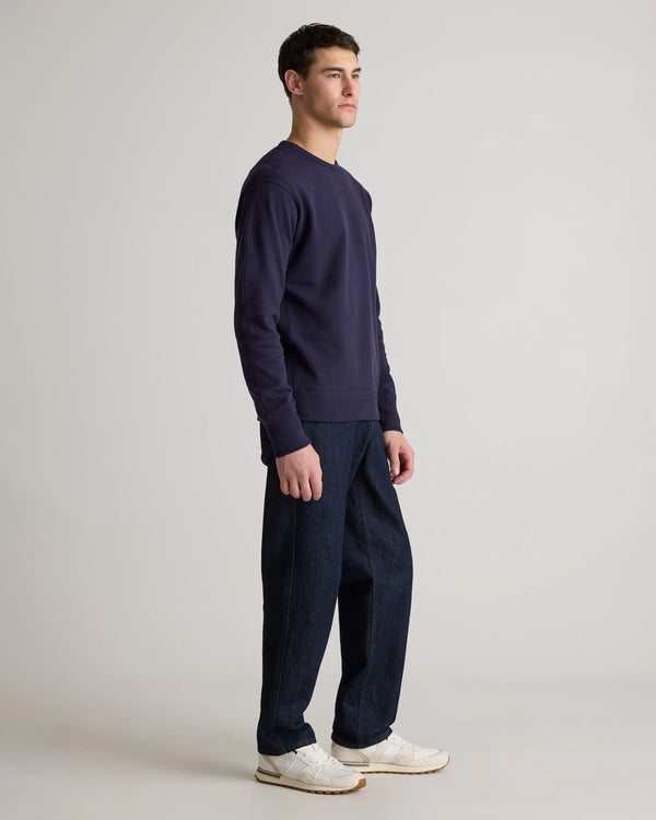 Organic Midweight French Terry Crewneck - S / Deep Navy