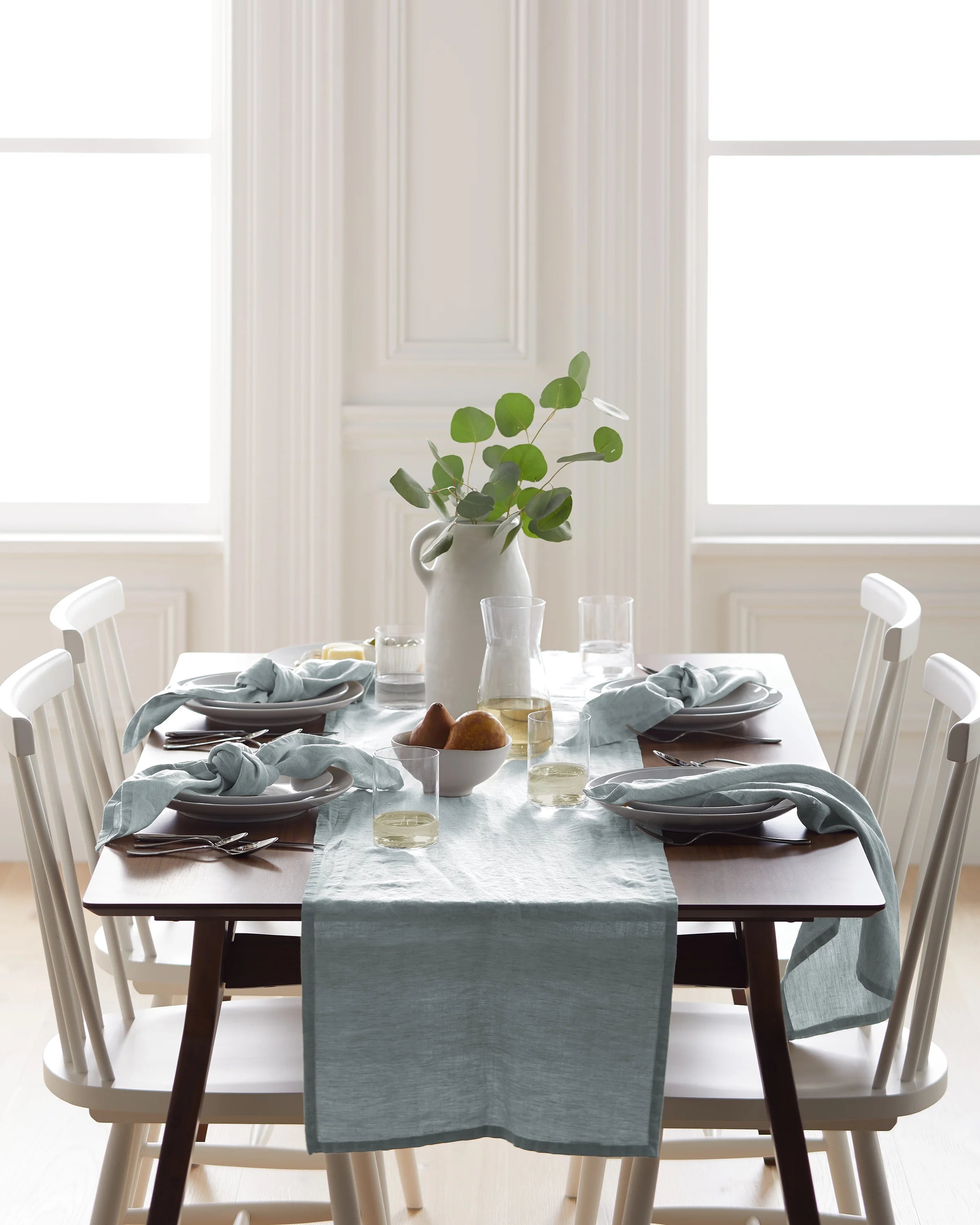 European Linen Table Runner - One Size / Mint Secondary image
