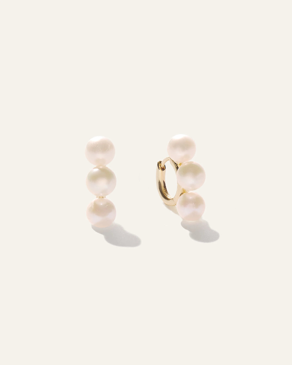 Triple Freshwater Pearl Hoops - One Size / Gold Vermeil