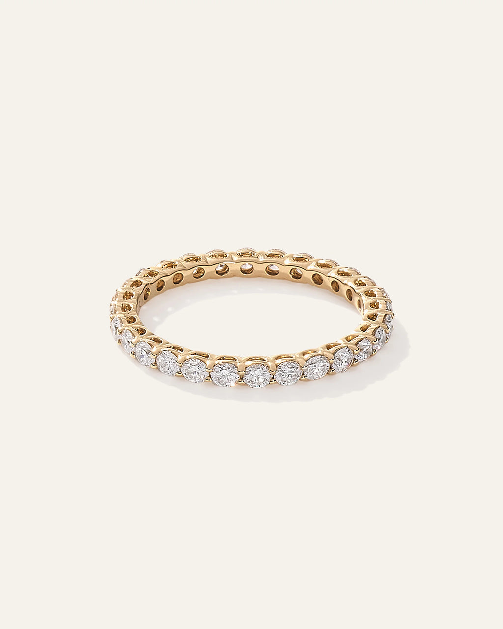 Lab Grown Diamond Round Eternity Band - 4 / Yellow Gold
