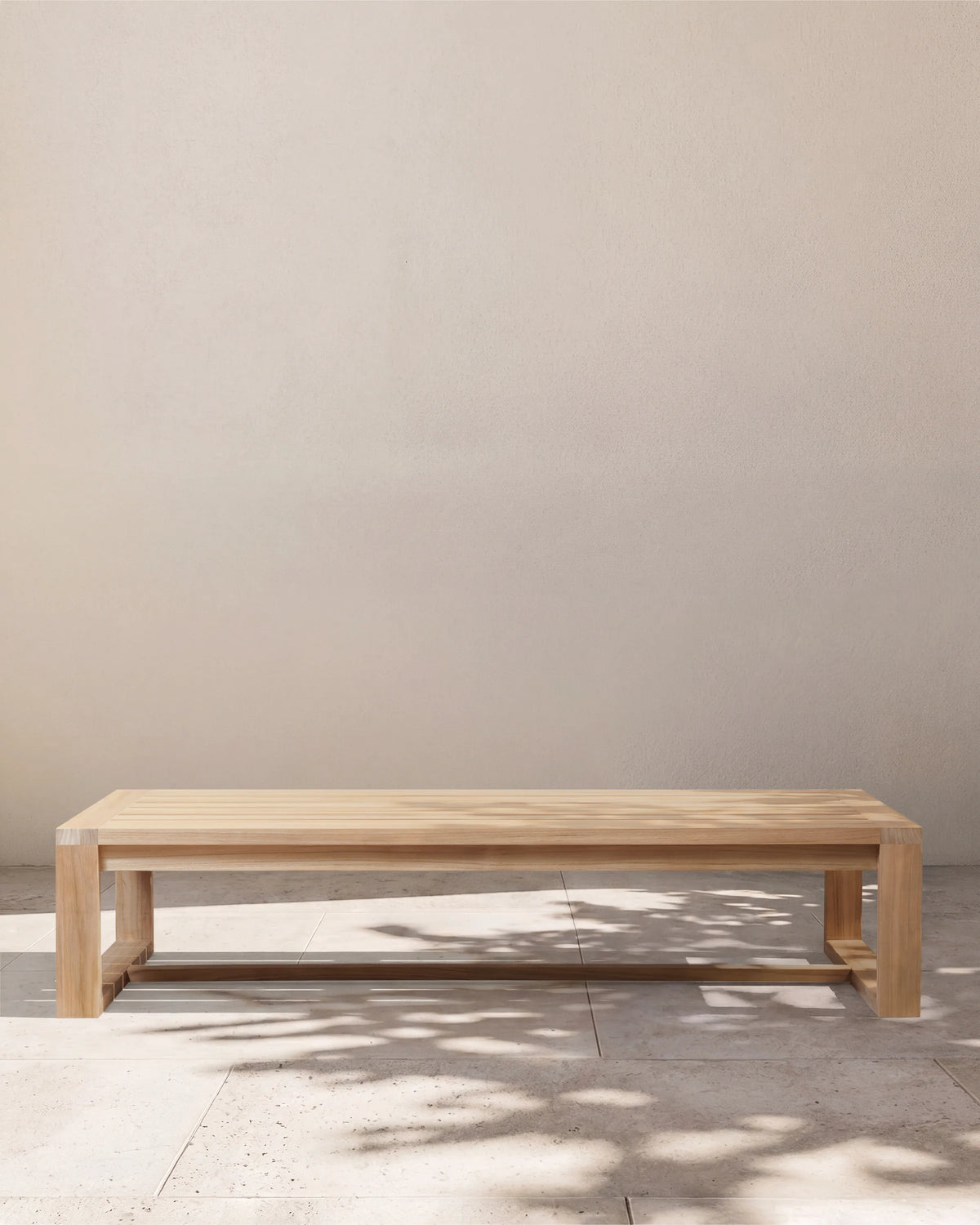 Linear Solid Teak Outdoor Coffee Table - One Size / Natural Teak Main image