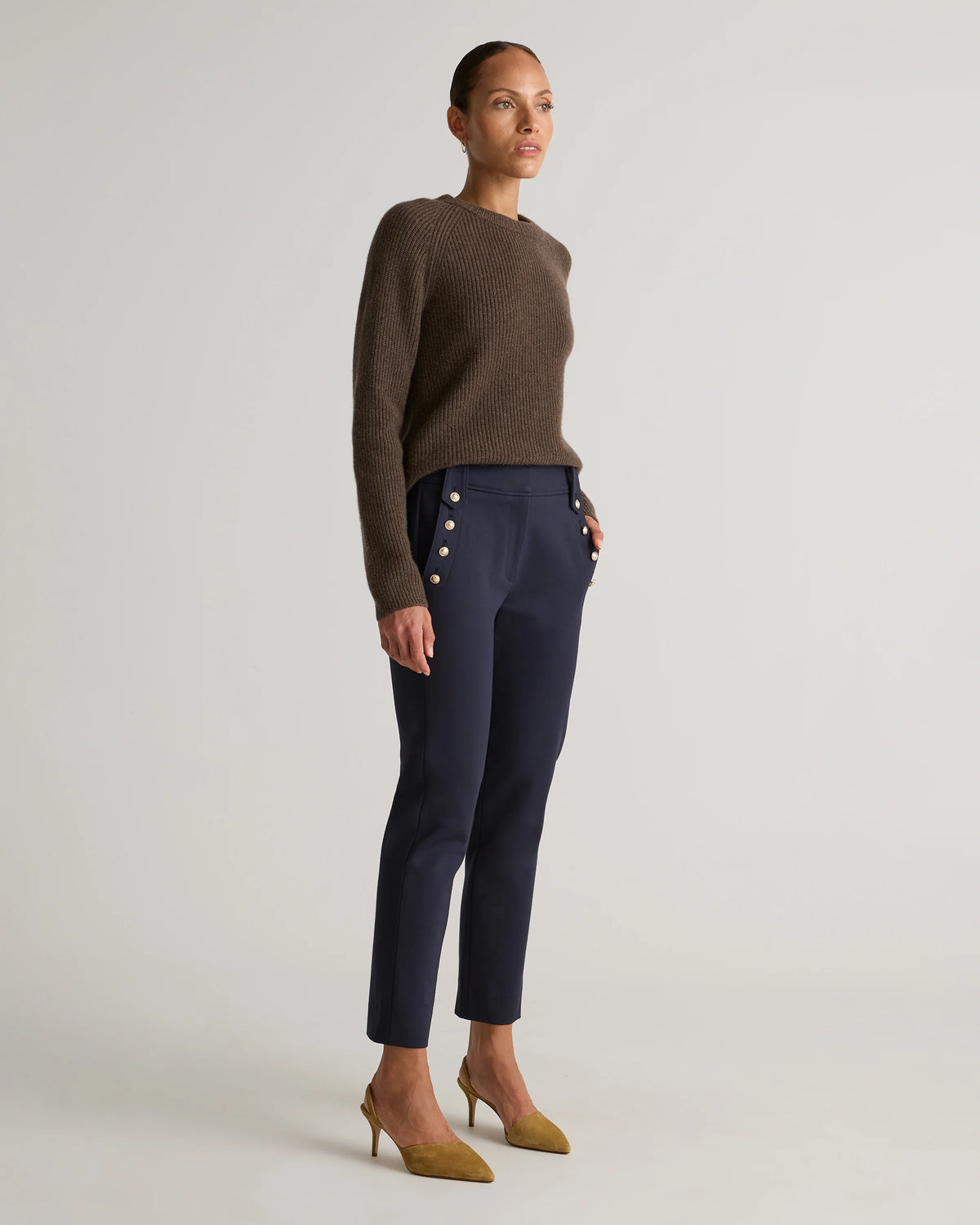 Ultra-Stretch Ponte Straight Leg Mariner Pants - XS / Morel Grey
