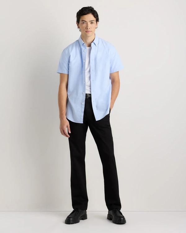 100% Organic Cotton Short Sleeve Oxford Shirt - S / Dark Coal