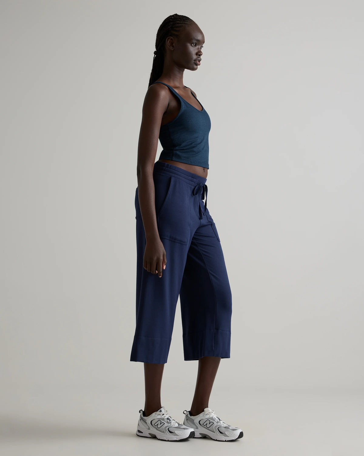 SuperSoft Fleece Cropped Wide Leg Pants - XS / Dried Fig