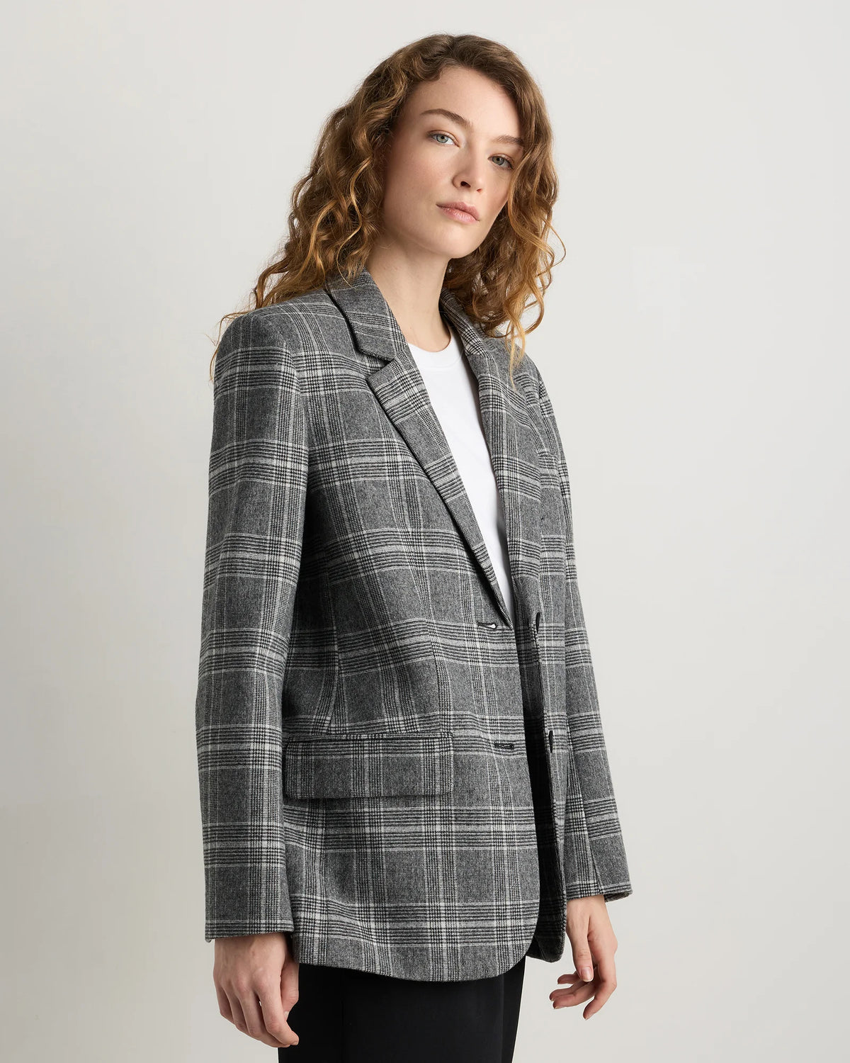 Italian Wool Oversized Blazer - XS / Textured Brown