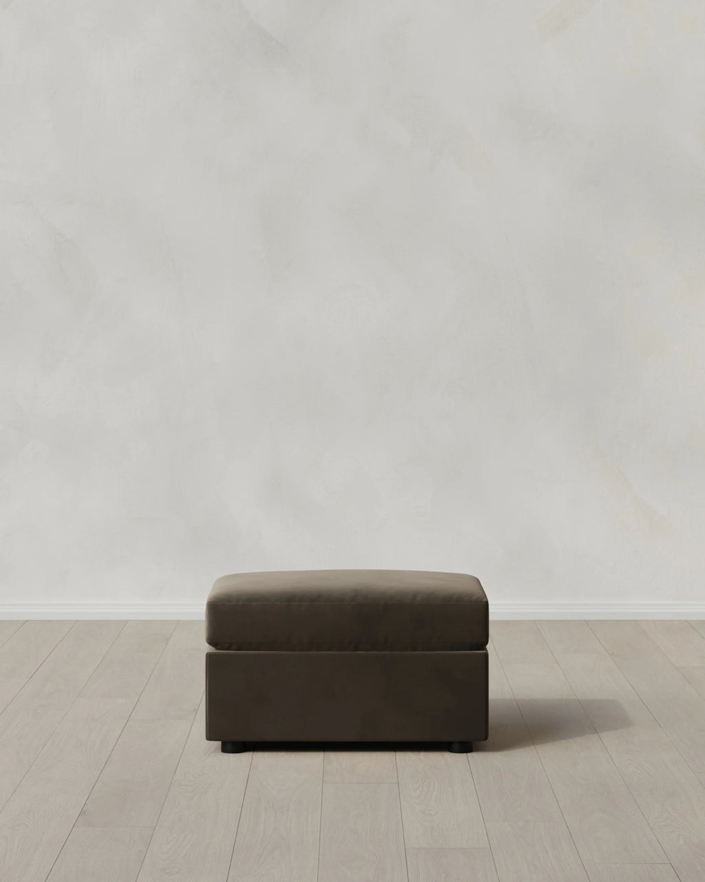 Brennan Ottoman in Performance Velvet - One Size / Taupe