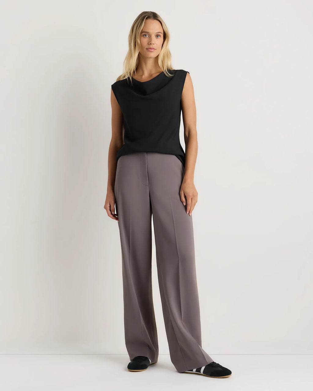 Draped Matte Cowl Neck Tank - XS / Porcelain Ivory