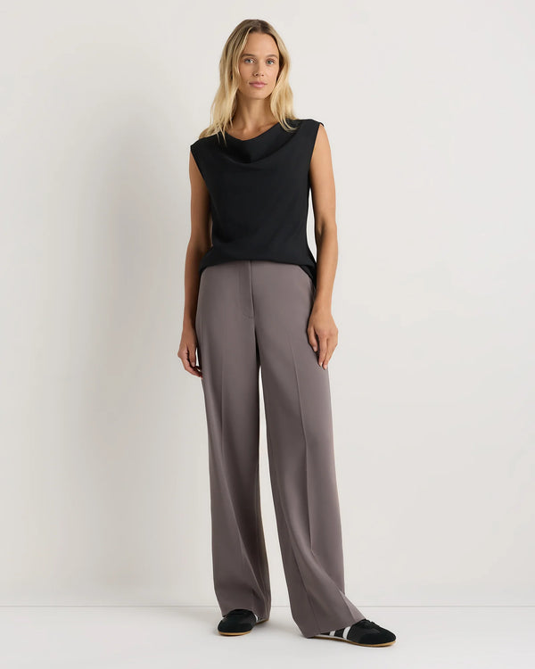 Draped Matte Cowl Neck Tank - XS / Porcelain Ivory