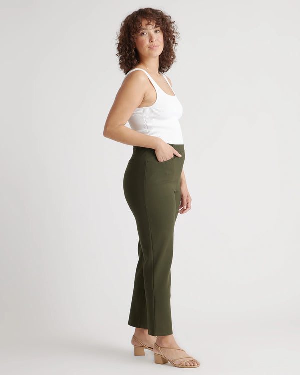 Ultra-Stretch Ponte Straight Leg 4-Pocket Pants - XS / Black