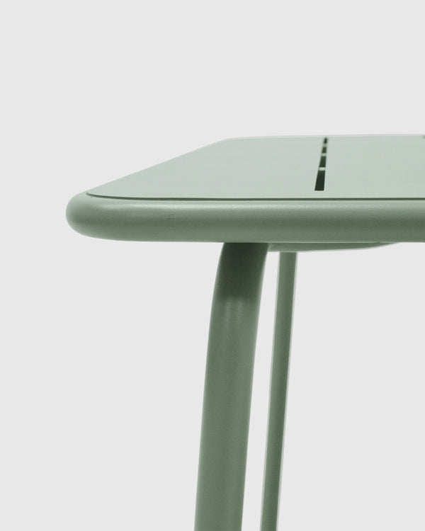 Powder-Coated Aluminum Outdoor Dining Table - One Size / Sage Green