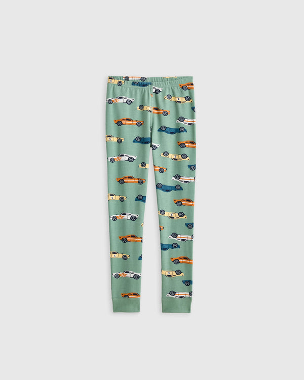 100% Organic Cotton Long Sleeve and Pant Pajama Set - 2T / Navy Stripe