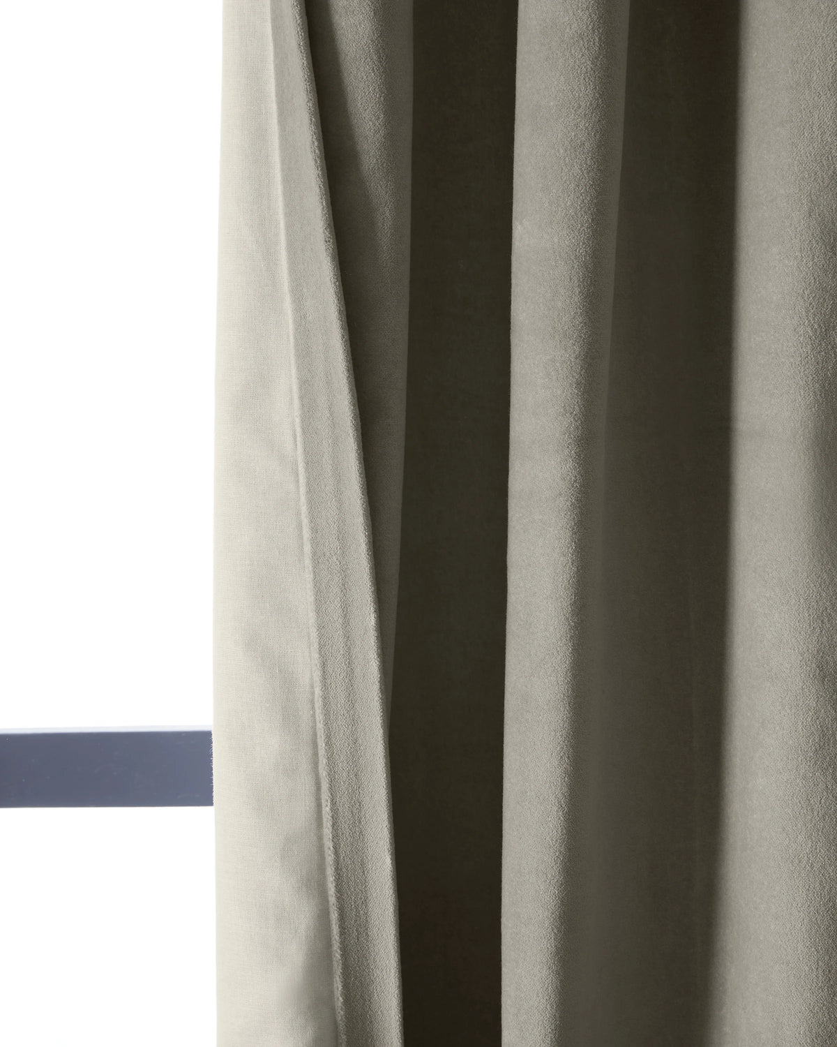 Cotton Velvet Curtain - Single Panel - 48x84 / Ivory