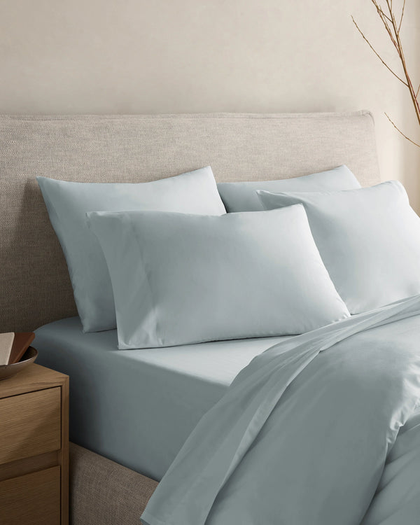 Organic Crisp Percale Duvet Cover Set - Twin / Espresso