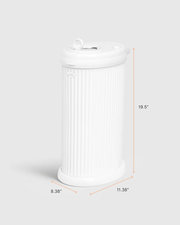 Ubbi Fluted Stainless Steel Diaper Pail - One Size / Matte White Fluted