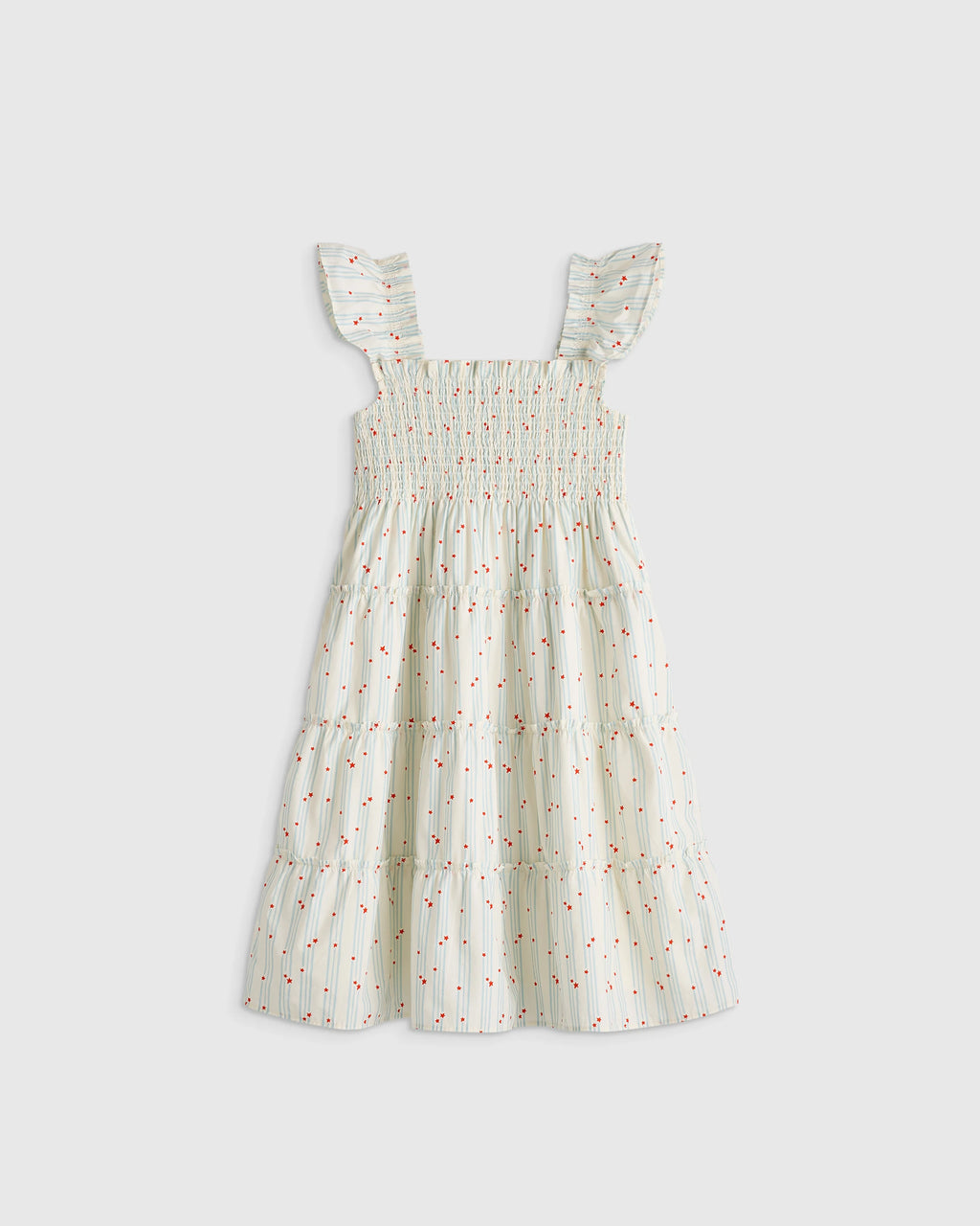 100% Organic Cotton Poplin Smocked Dress - 2T / Floral Sprigs