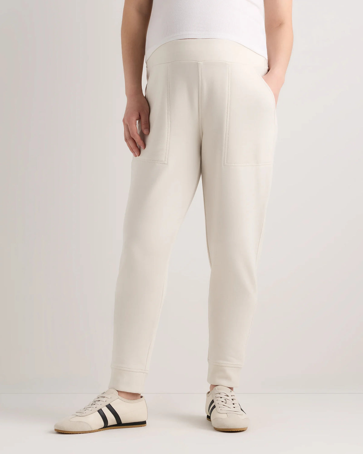 SuperSoft Fleece Maternity Joggers - XS / Off-White Main image