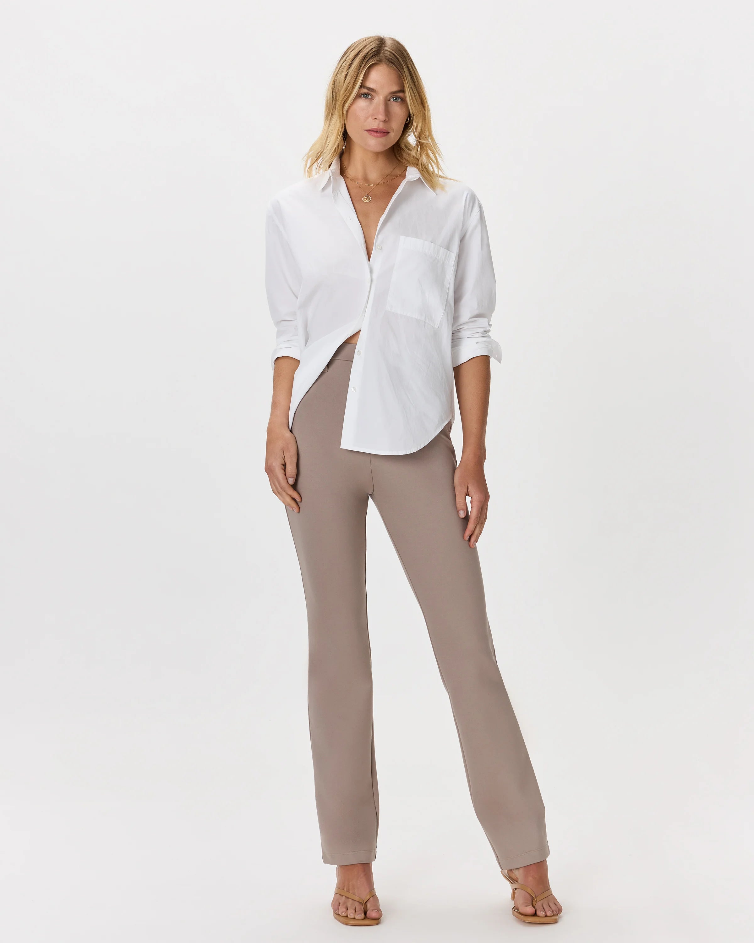 Ultra-Stretch Ponte Straight Leg Pants - XS / Morel Grey Secondary image