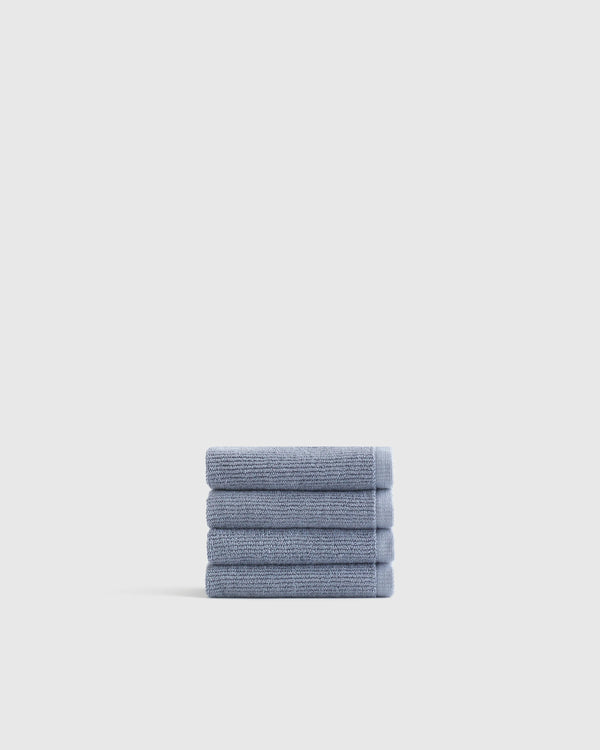 Turkish Ribbed Quick Dry Washcloth (Set of 4) - One Size / Mineral