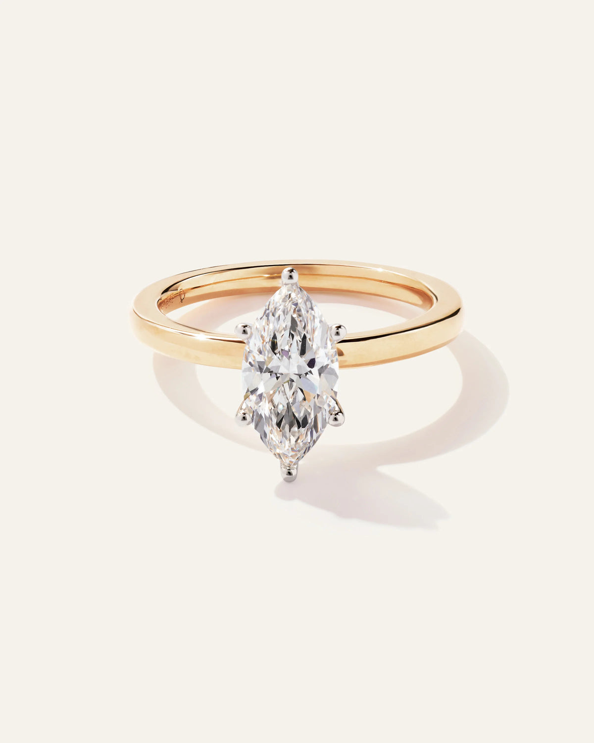 Lab Grown Diamond Marquise Comfort Fit Engagement Ring - 1.5ct - 4 / Yellow Gold Main image