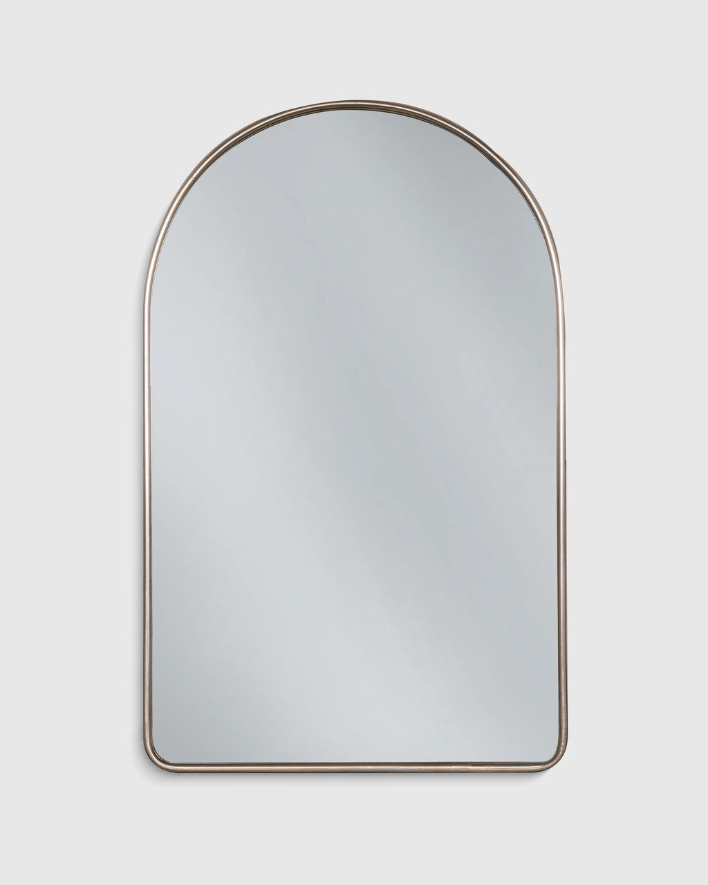 Arched Metal Framed Wall Mirror - One Size / Silver Metal Frame