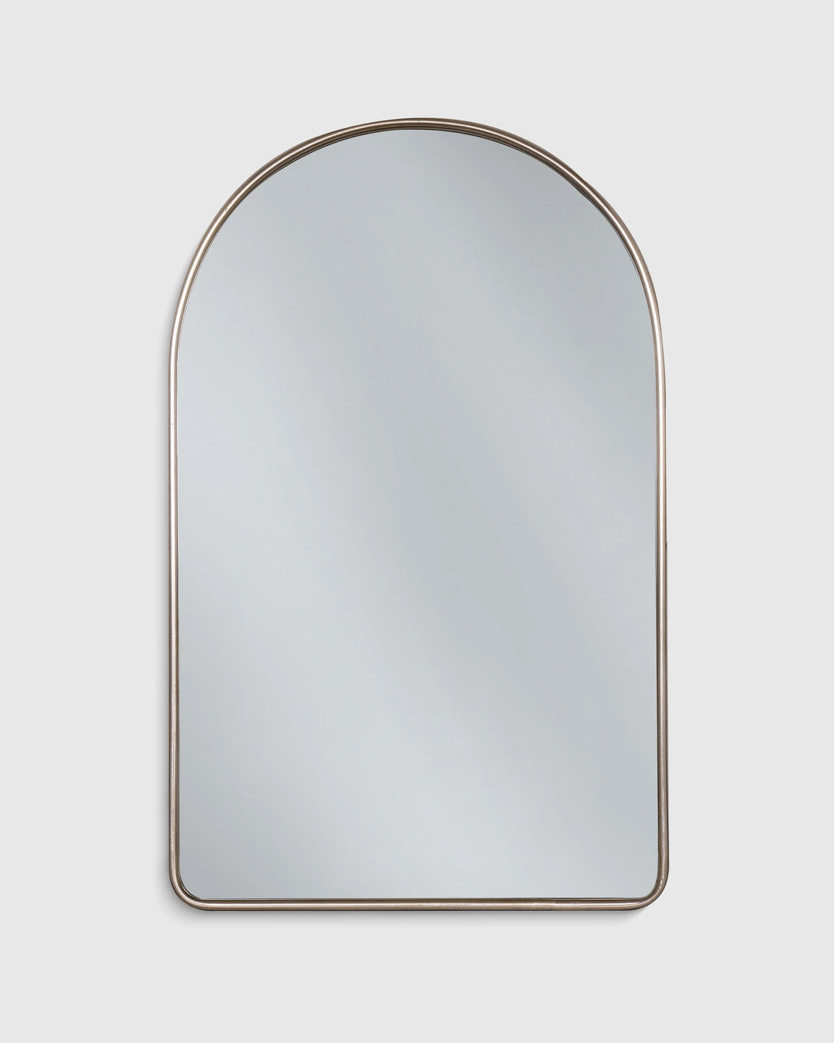 Arched Metal Framed Wall Mirror - One Size / Silver Metal Frame Main image