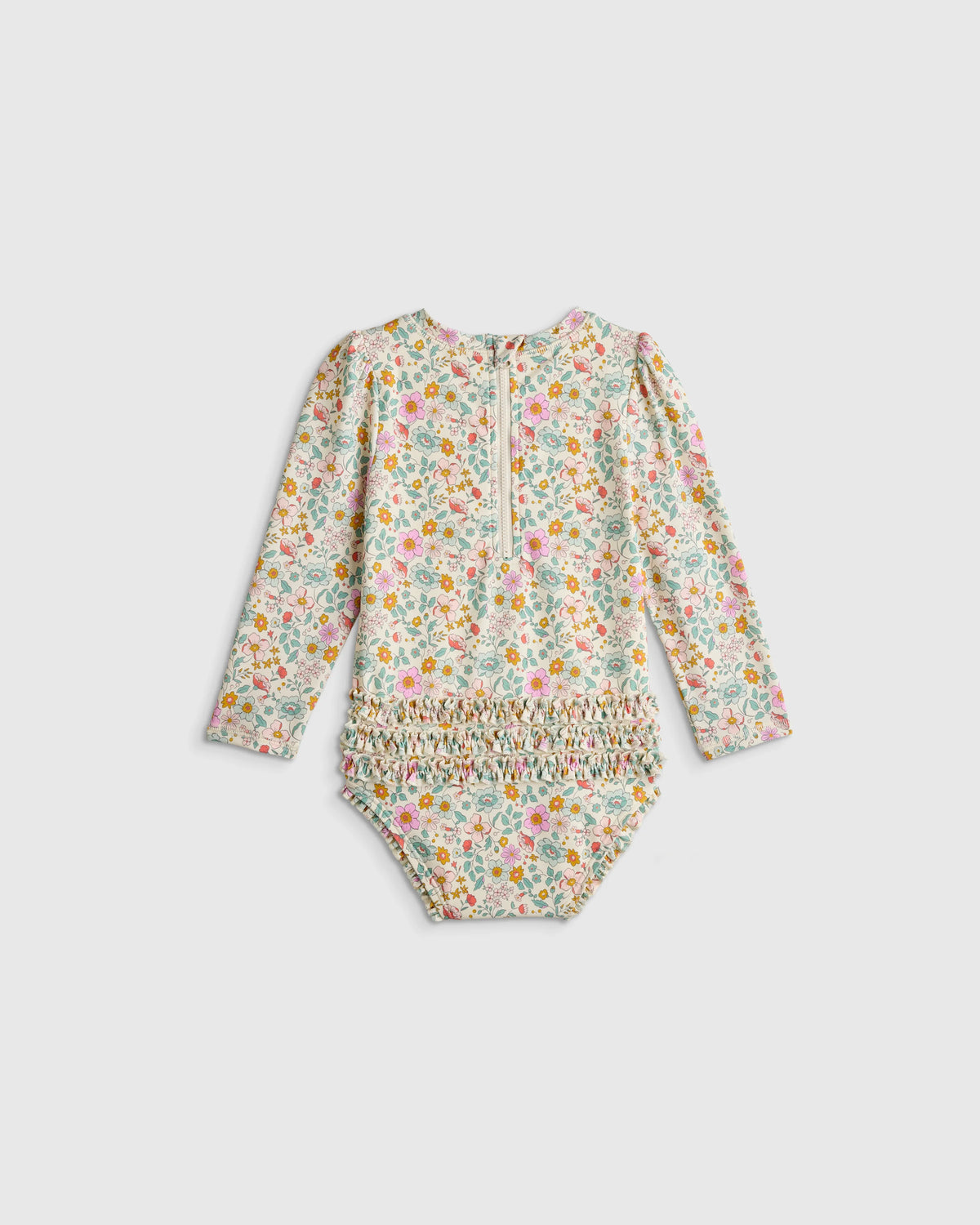 Long Sleeve Tie One-Piece Swimsuit - 2T / Soft Ditsy Floral