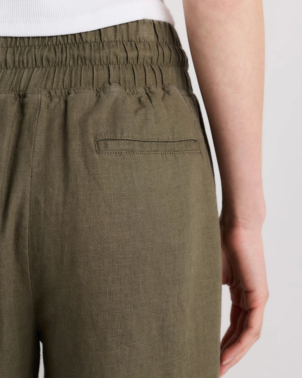 100% European Linen Wide Leg Pants - XS / Bayberry Olive