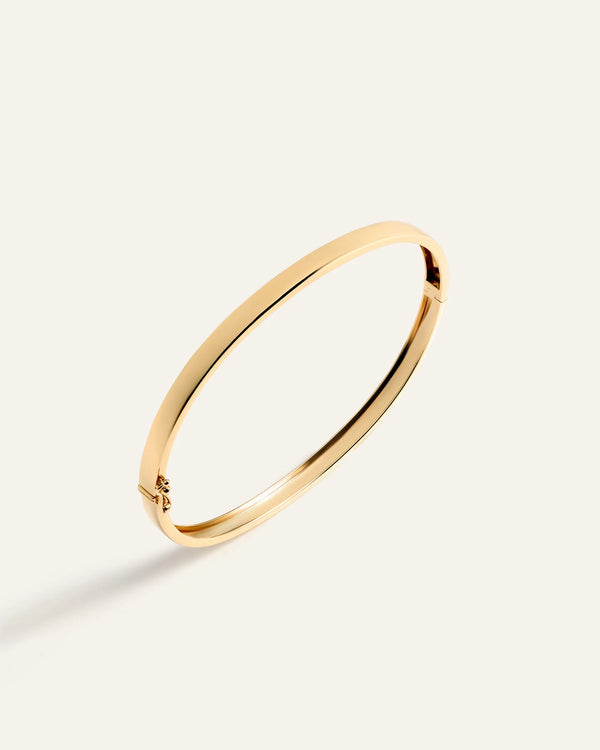 14K Gold Bold Bangle - 6" / Yellow Gold