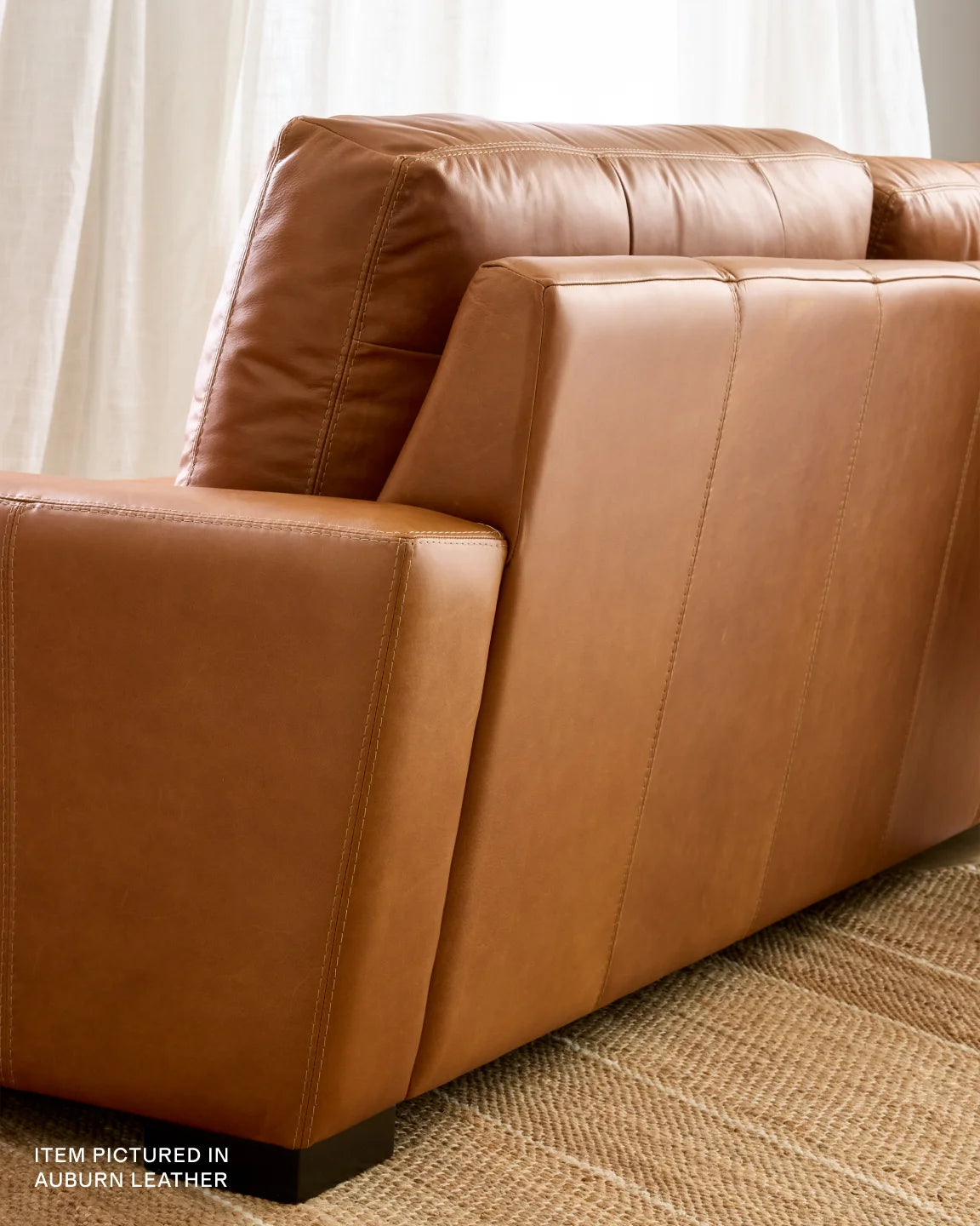 Stillman Sofa in Leather - 7ft / Auburn