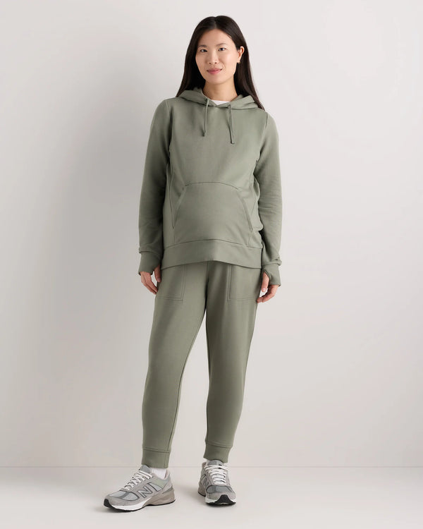 SuperSoft Fleece Maternity & Nursing Hoodie - XS / Off-White