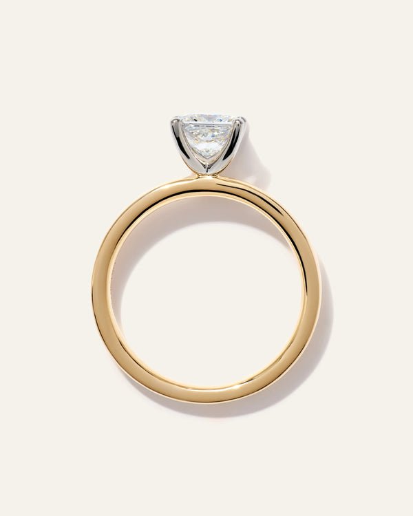 Lab Grown Diamond Princess Comfort Fit Engagement Ring - 1ct - 4 / Yellow Gold