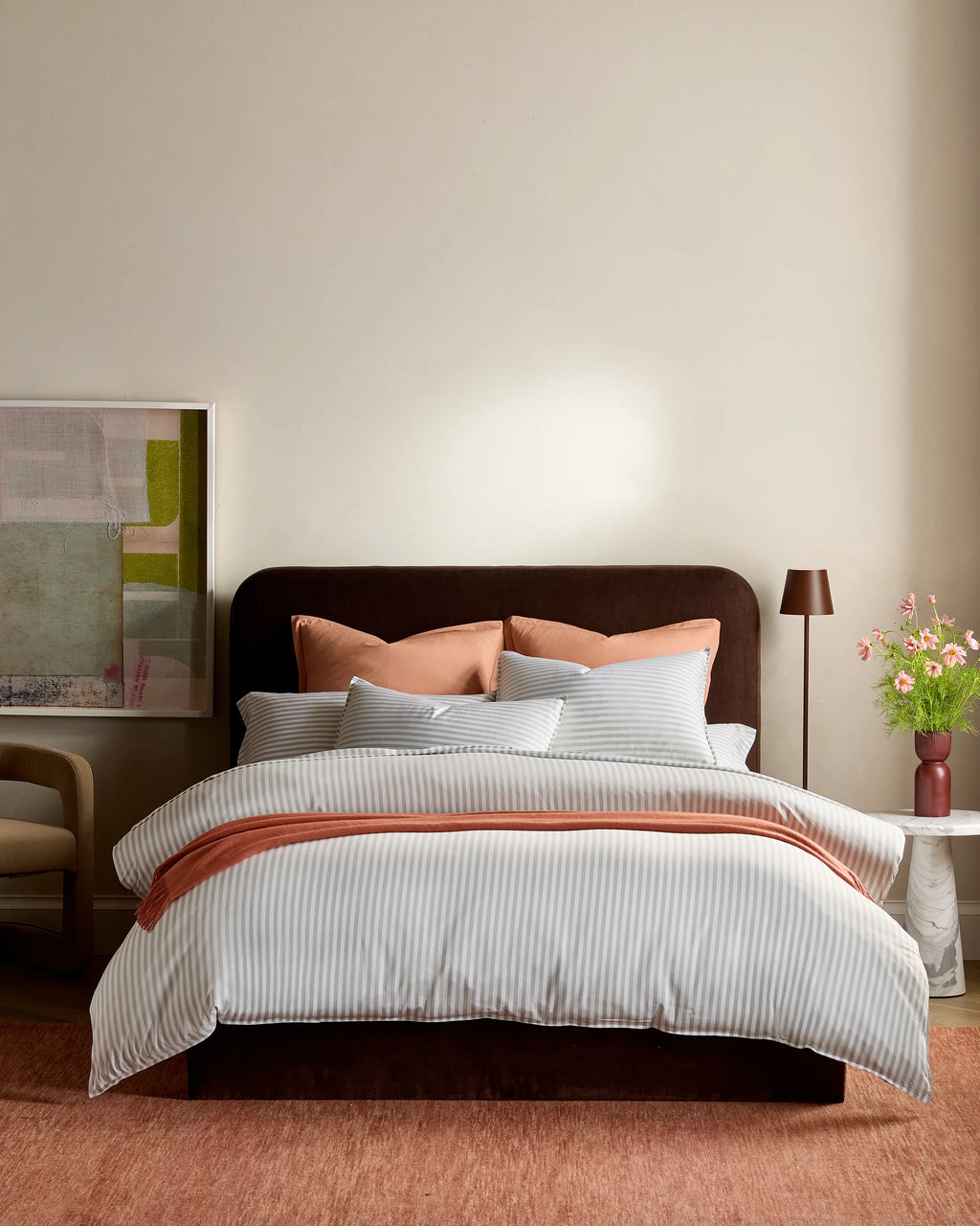 Bamboo Stripe Duvet Cover Set - Twin / Double Stripe Espresso