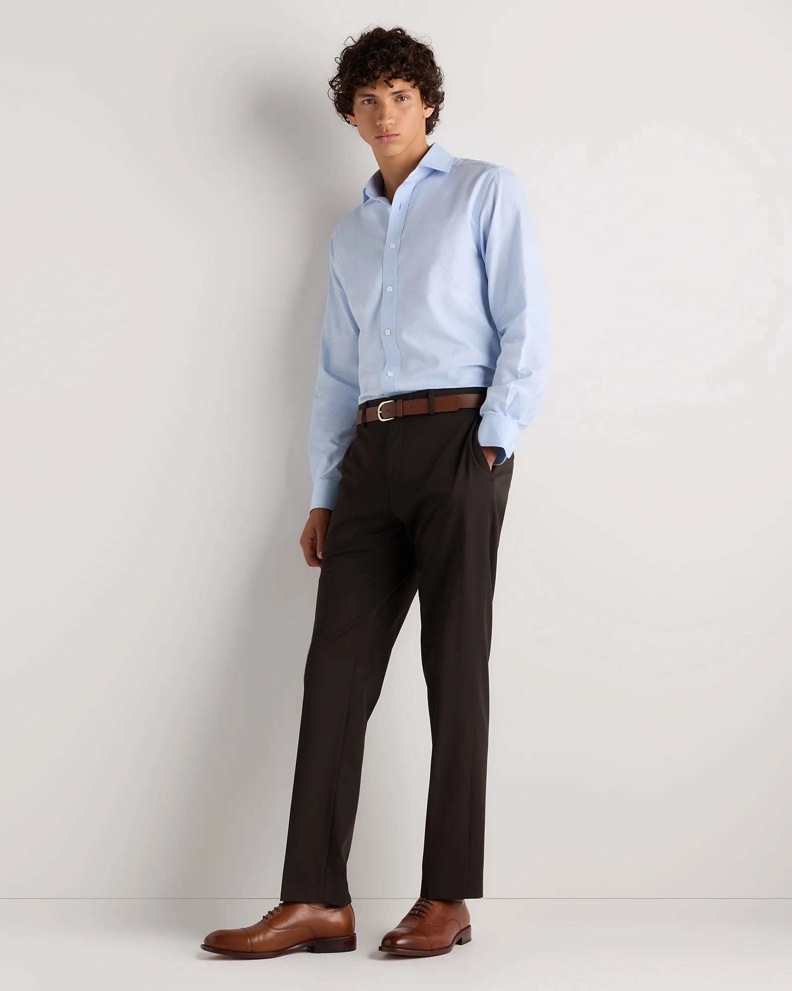 Organic Cotton Cashmere Dress Shirt - XS / Pale Blue Secondary image